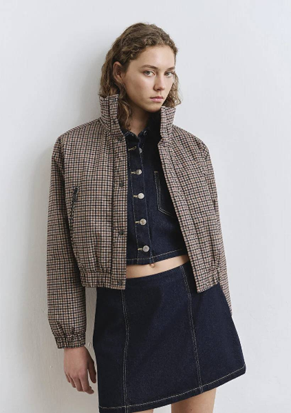 Resim Mavi Baskılı Kadın Mont M1110269-90373