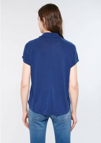 Resim Mavi Kısa Kol Kadın T-Shirt M168081-70491