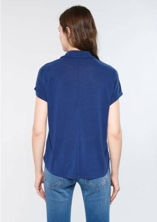 Resim Mavi Kısa Kol Kadın T-Shirt M168081-70491