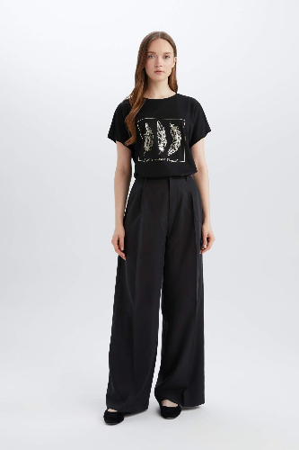 Resim Defacto Kadın Kısa Kol T-shirt E3027AX/BK81