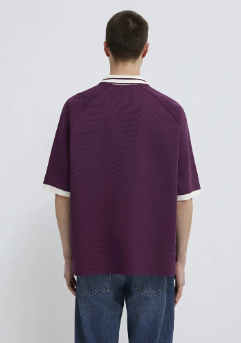 Resim Mavi Polo Yaka Erkek T-shirt M0613230-70670