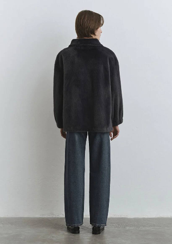 Resim Mavi Dik Yaka Kadın Mont M1110597-84671