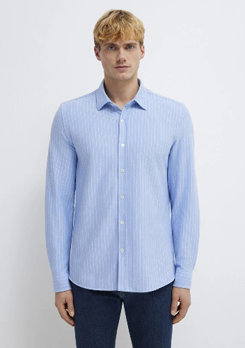 Resim Mavi Erkek Uzun Kol Gömlek M0211858-91409