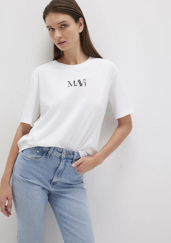 Resim Mavi Mavı Logo Kadın T-Shirt M1611594-620