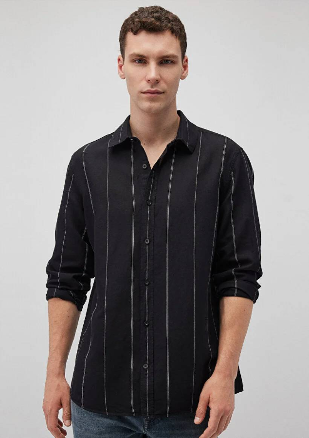 Resim Mavi Çizgili Erkek Gömlek M0211121-900