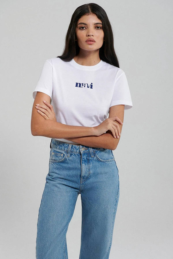 Resim Mavi Logo Kadın T-Shirt M1612241-620