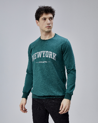 Resim Paul&More Erkek Sweat New York Baskı 0 Yaka 2 İp