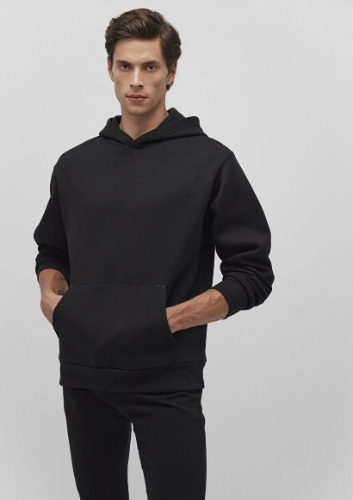 Resim Mavi Kapüşonlu  Loose Erkek Sweat M0S10275-900