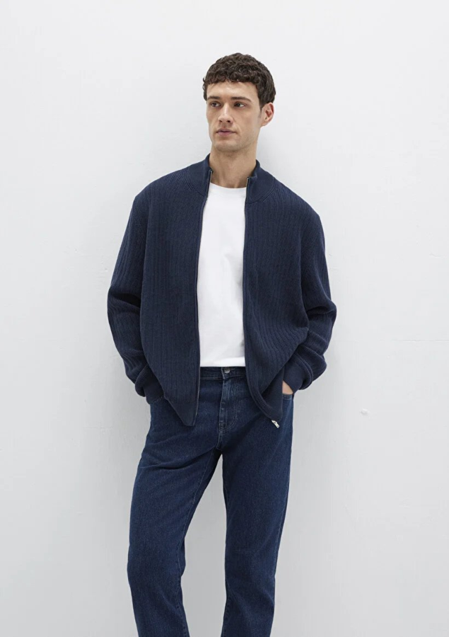 Resim Mavi Full Zip Erkek Ceket M0710326-70490