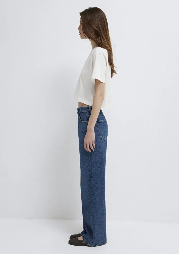 Resim Mavi Baskılı Kadın T-shirt M1614091-70057