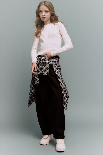 Resim Defacto Kız Çocuk Kanvas Pantolon G6753A8/BK27