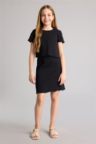 Resim Defacto Kız Çocuk Elbise H2206A8/BK27