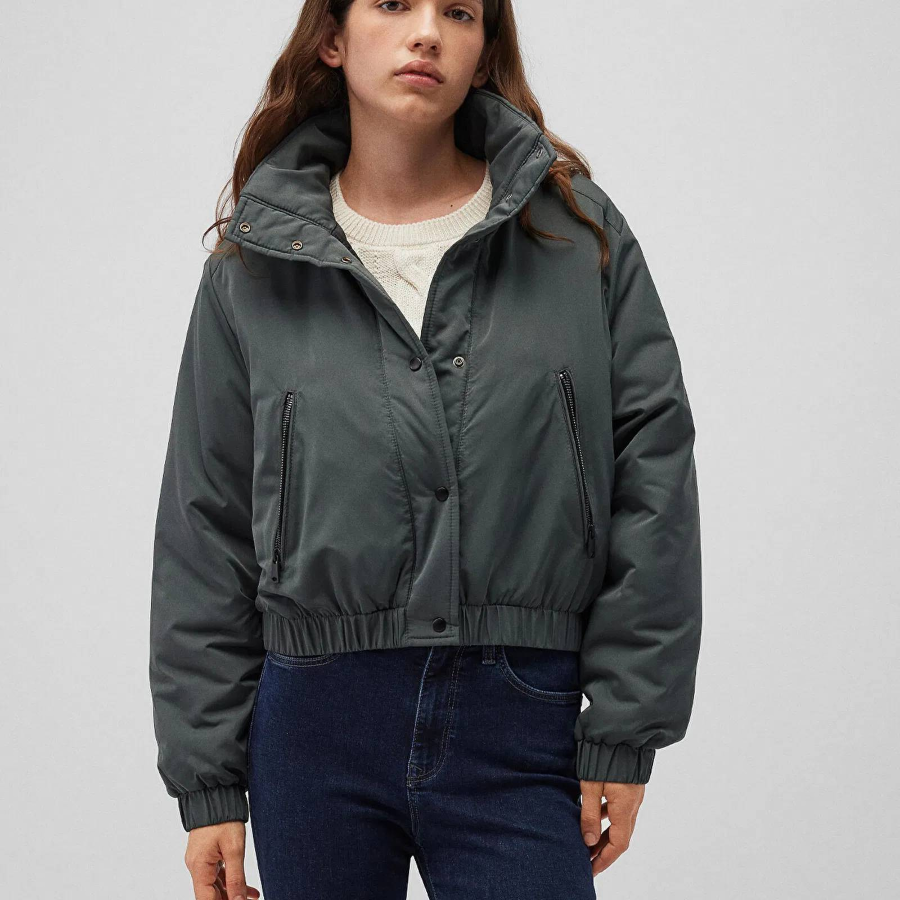 Resim Mavi Baskılı Kadın Mont M1110269-71598