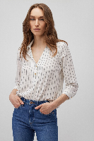 Resim Mavi Düğme Detaylı Kadın Bluz M122400-87977