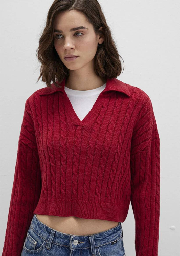 Resim Mavi Polo Yaka Kadın Kazak M1710717-70391