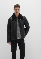 Resim Mavi Kürk Yaka Erkek Mont M0110670-71379