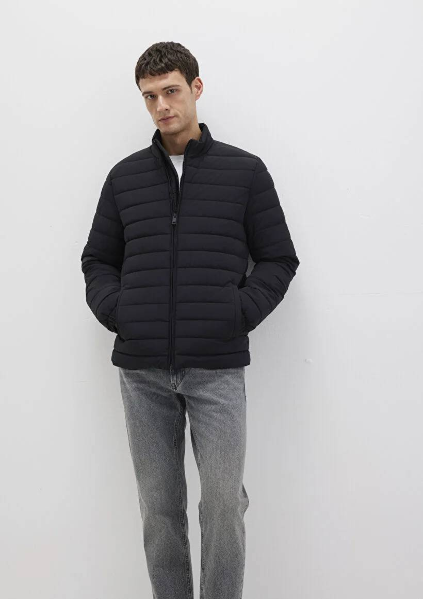 Resim Mavi Dik Yaka Erkek Mont M0110618-71379