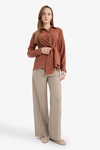 Resim Defacto Kadın Uzun Kol Gömlek G9131AX/BN312