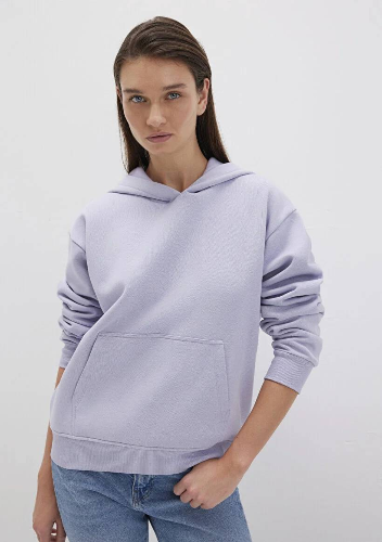 Resim Mavi Kapüşonlu Kadın Sweatshirt M167299-70531