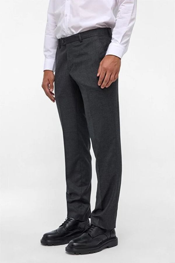 Resim Süvari Regular Kalıp  Polyester Viskoz Düz  Erkek Klasik Pantolon PN1014400465