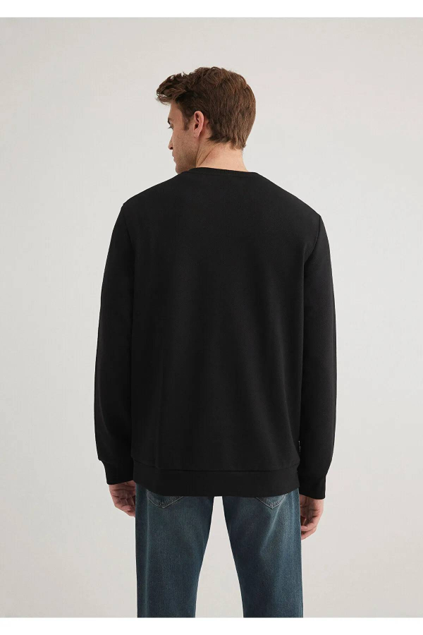 Resim Mavi Bisiklet Yaka Erkek Sweat M0S10329-900