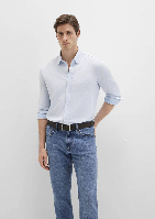 Resim Mavi Çizgili Erkek Gömlek M0211669-90902