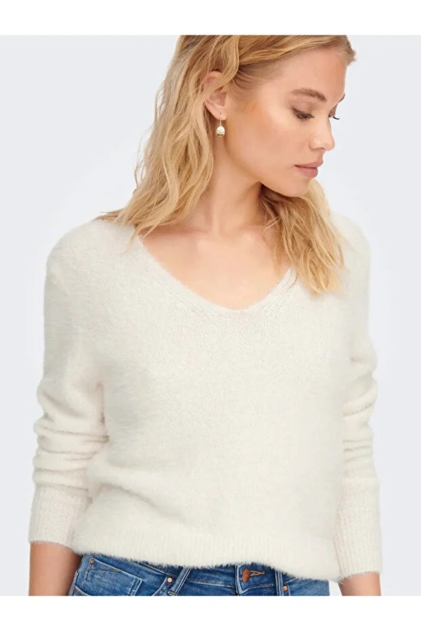 Resim Only Onlella Piumo Ls V-Neck Knt Kadın Kazak 15259562