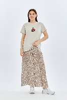 Resim Viole&More Kadın T-Shirt Yk22 Cherry Baskılı