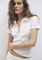 Resim Mavi Kadın Polo Yaka T-shirt M1613120-70057