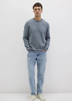 Resim Mavi Bisiklet Yaka Erkek Sweat M0S10457-80889