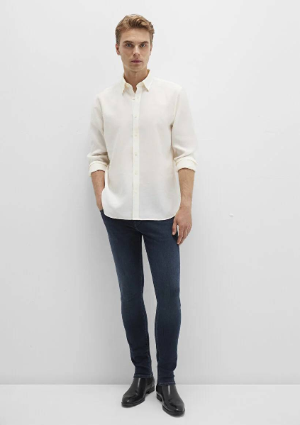 Resim Mavi Uzun Kol Erkek Gömlek M0211659-70057