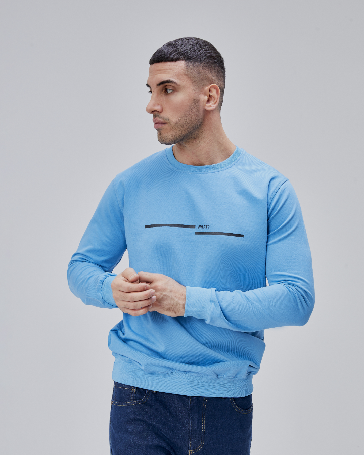 Resim Paul&More Erkek Sweat What Baskı 0 Yaka 2 İp