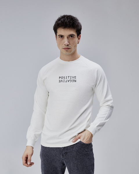 Resim Paul&More Erkek Sweat Pozitif Baskı Reglan Kol Bürümcük