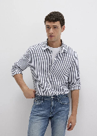 Resim Mavi Çizgili Erkek Gömlek M0211692-90911