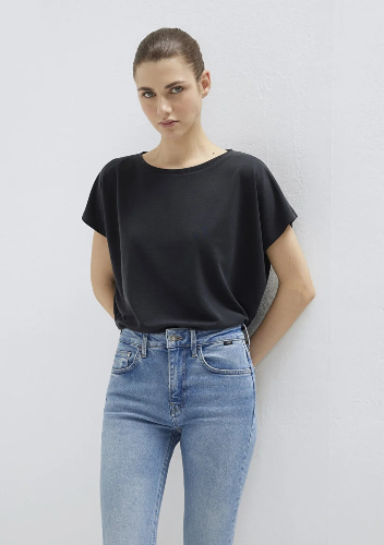 Resim Mavi Kısa Kol Kadın T-Shirt M167245-900