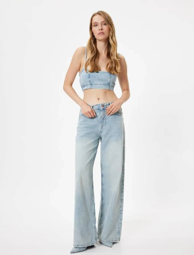 Resim Koton Kadın Jean Pantolon 5Wal40089Md