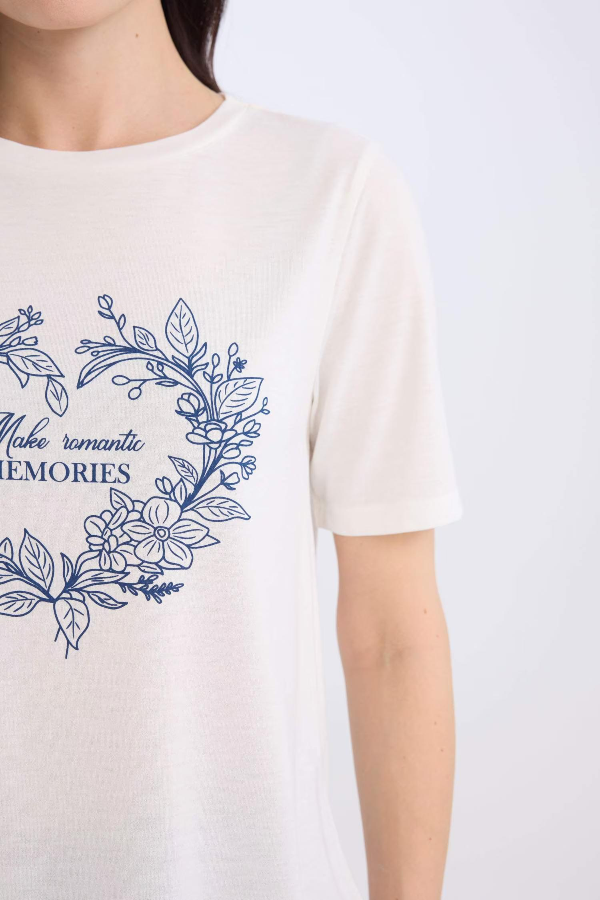 Resim Defacto Kadın Kısa Kol T-shirt E3026AX/ER105
