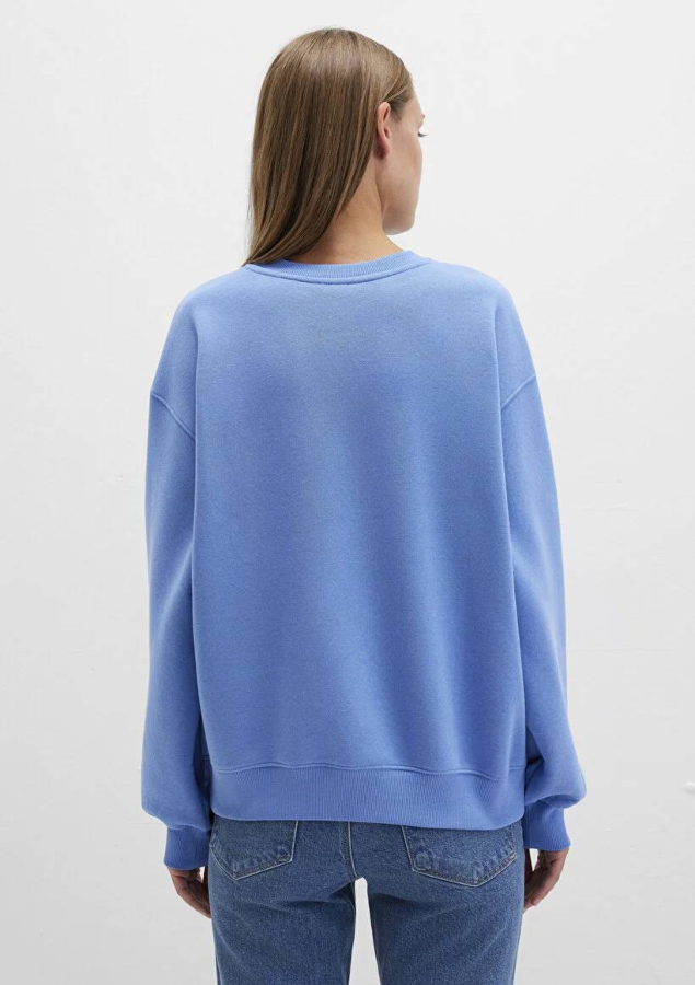 Resim Mavi Bisiklet Yaka Kadın Sweat M1610198-70790