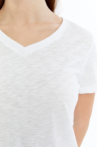 Resim Viole&More 1002 Flamlı  V Yaka Kadın T-shirt