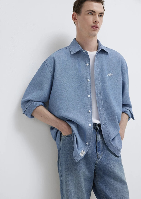 Resim Mavi Erkek Uzun Kol Gömlek M0211885-18790