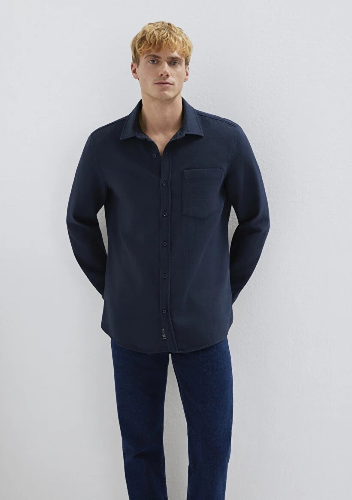 Resim Mavi Erkek Uzun Kol Gömlek M0211898-86623