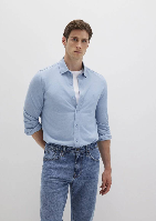 Resim Mavi Uzun Kol Erkek Gömlek M0210294-70730