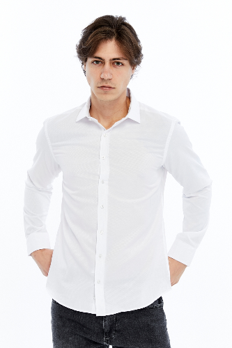 Resim Süvari Armürlü Slım Uzun Erkek Gömlek Gm2024700621