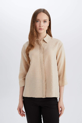 Resim Defacto Kadın Uzun Kol Gömlek E4987AX/BG352