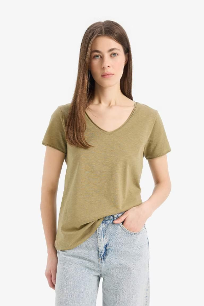 Resim Defacto Kadın Kısa Kol T-shirt K1507AZ/KH176
