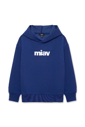 Resim Mavi Miav Baskılı Kapüşonlu Erkek Çocuk Sweat M6S10028-70722