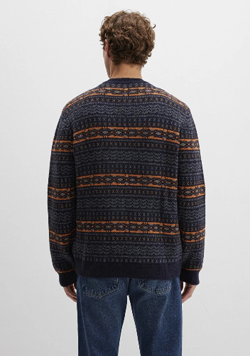 Resim Mavi Jakarlı Erkek Kazak M0710331-70497