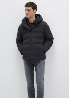 Resim Mavi Kapüşonlu Erkek Mont M0110652-71379