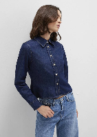 Resim Mavi Uzun Kol Kadın Gömlek M1211178-85481