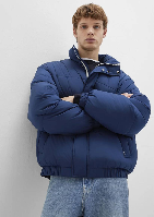 Resim Mavi Dik Yaka Erkek Mont M0110609-89353